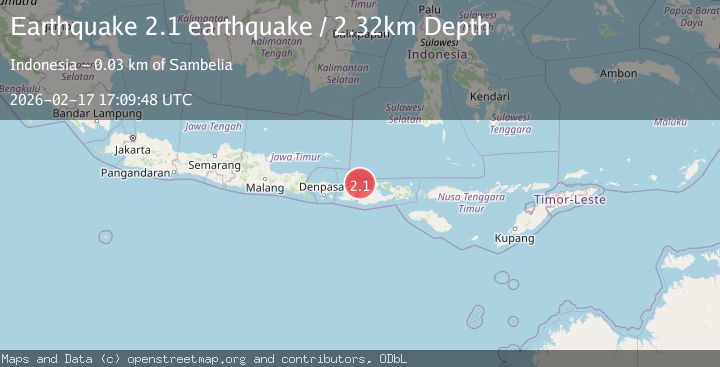 Map of Sumbawa region, Indonesia