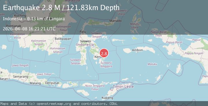 Map of Sulawesi, Indonesia