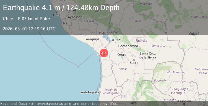 Map of Tarapaca, Chile