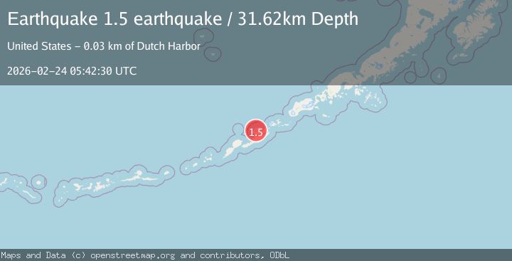 Map of Fox Islands, Aleutian Islands, Alaska