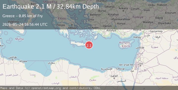 Map of Offshore Crete, Greece