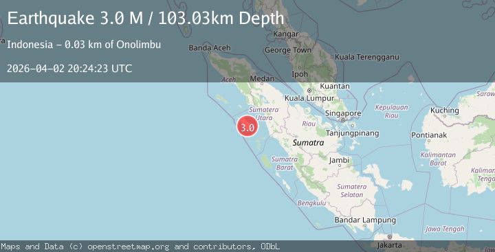Map of northern Sumatra, Indonesia