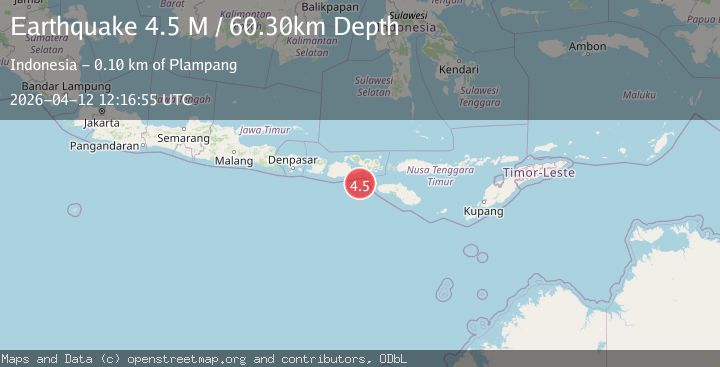 Map of Sumbawa region, Indonesia