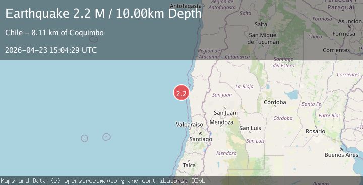 Map of offshore Coquimbo, Chile