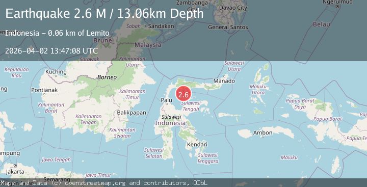 Map of Minahasa, Sulawesi, Indonesia