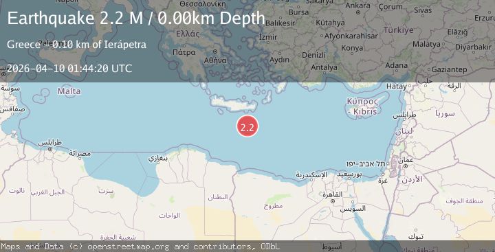 Map of Offshore Crete, Greece