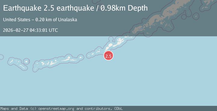 Map of Fox Islands, Aleutian Islands, Alaska