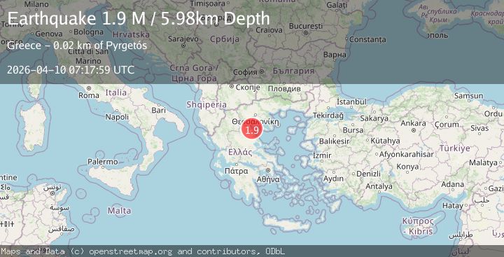 Map of Near the coast of Greece