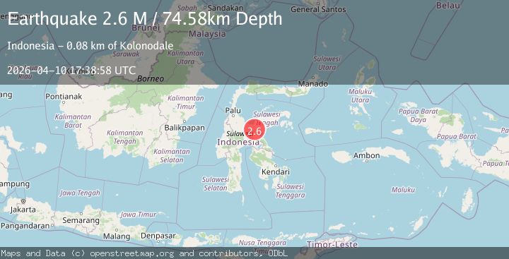 Map of Sulawesi, Indonesia