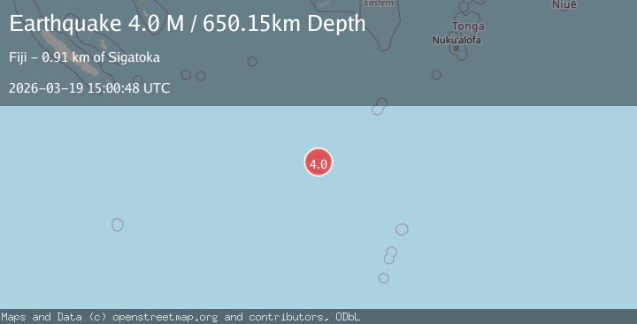 Map of south of the Fiji Islands