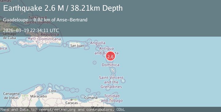 Map of Guadeloupe region, Leeward Islands