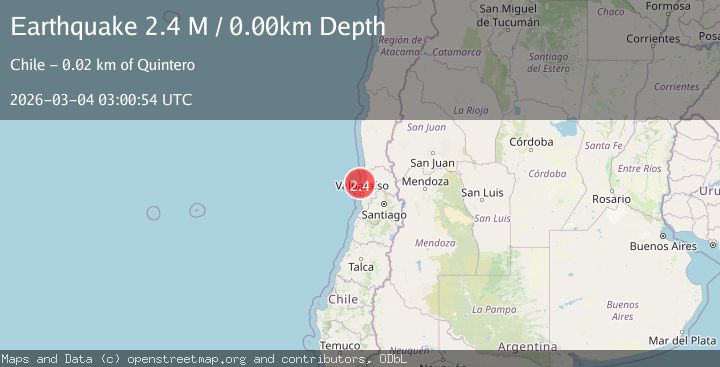 Map of offshore Valparaiso, Chile