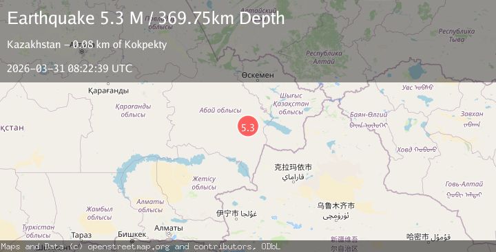 Map of eastern Kazakhstan