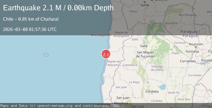 Map of offshore Atacama, Chile