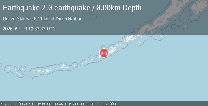 Map of Fox Islands, Aleutian Islands, Alaska