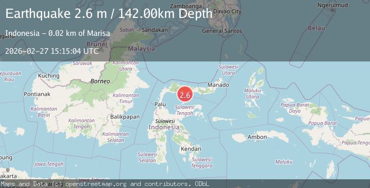 Map of Minahasa, Sulawesi, Indonesia