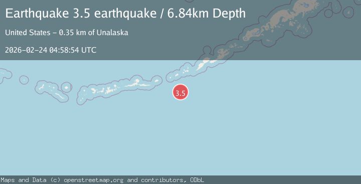 Map of Fox Islands, Aleutian Islands, Alaska