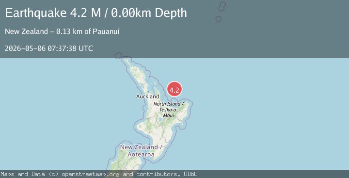Map of off the east coast of the North Island of New Zealand