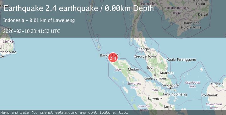 Map of northern Sumatra, Indonesia