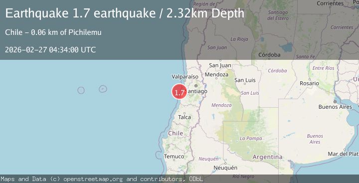 Map of offshore Valparaiso, Chile