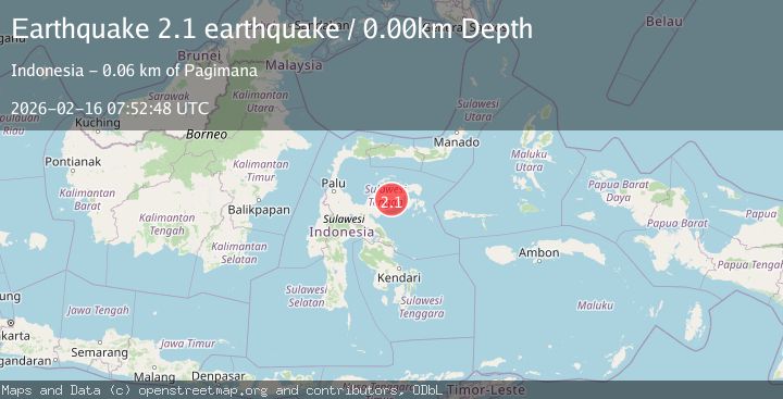 Map of Sulawesi, Indonesia