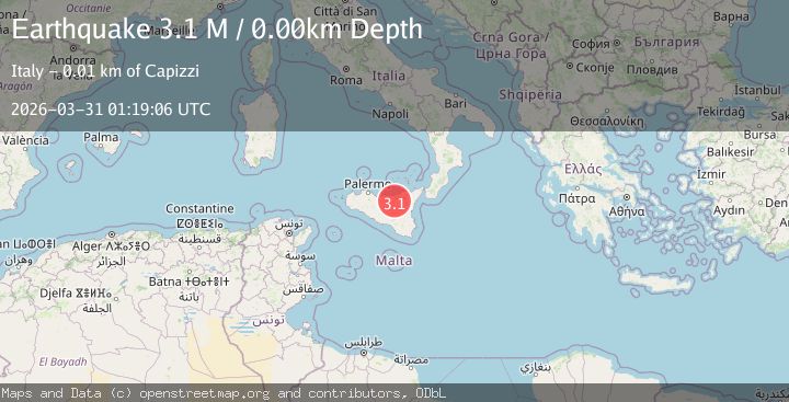 Map of Sicily, Italy