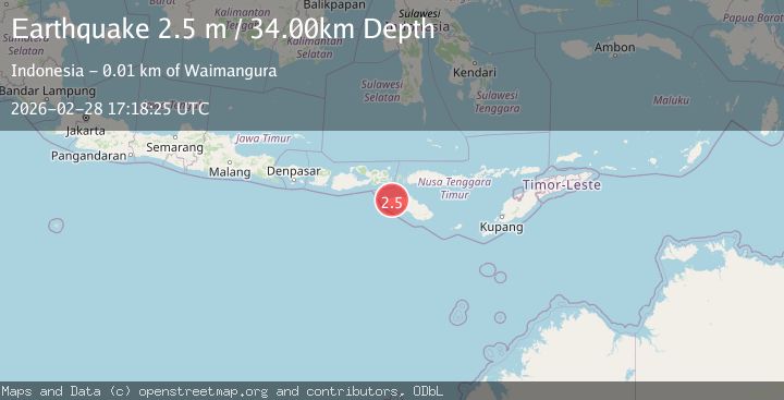 Map of Sumba region, Indonesia