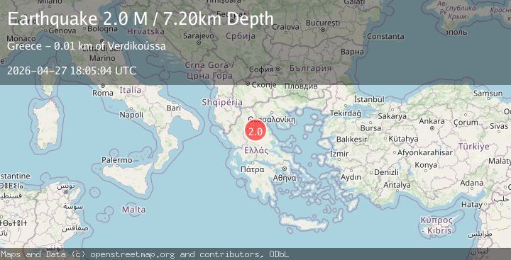 Map of Thessaly Region, Greece