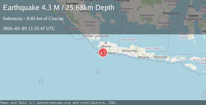 Map of Java, Indonesia