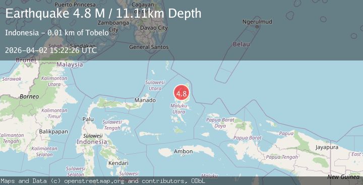 Map of Halmahera, Indonesia