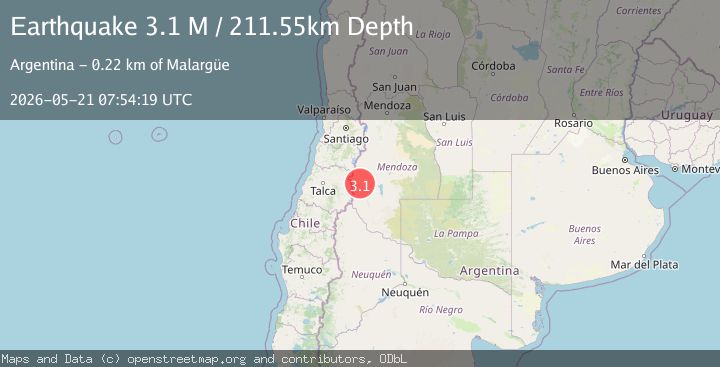 Map of Mendoza, Argentina