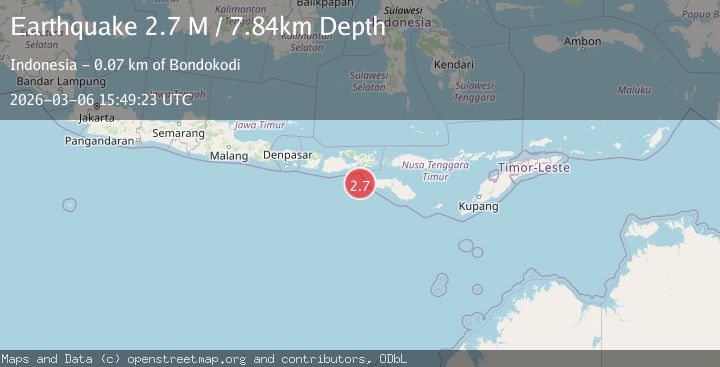 Map of Sumbawa region, Indonesia