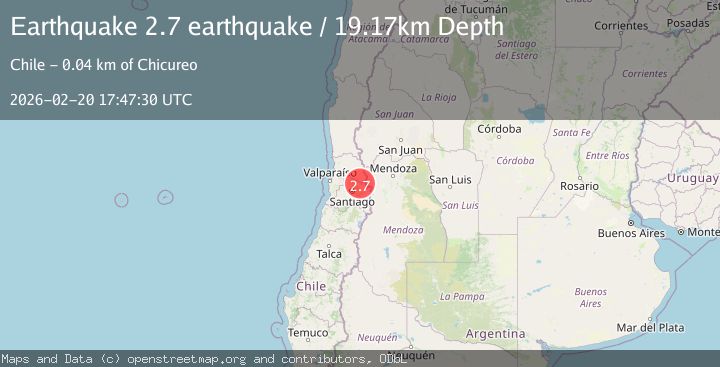 Map of Region Metropolitana, Chile