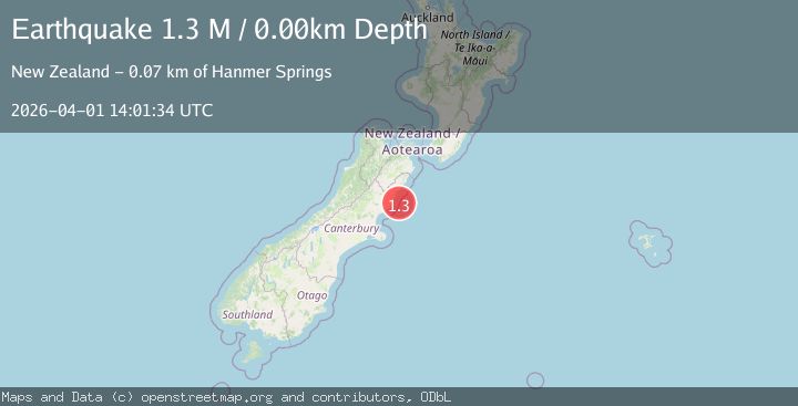 Map of South Island of New Zealand