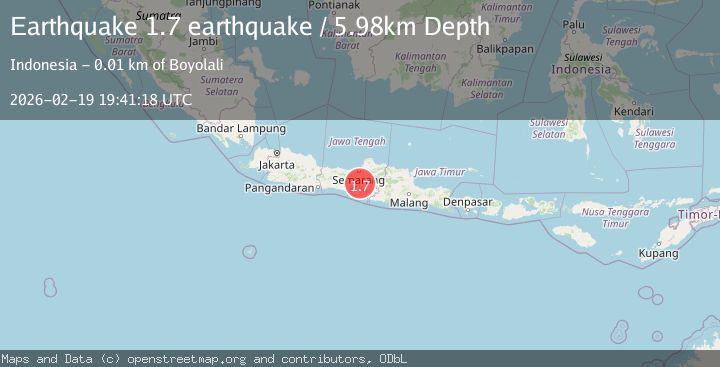 Map of Java, Indonesia
