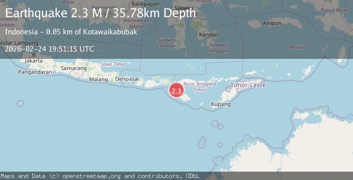 Map of Sumba region, Indonesia