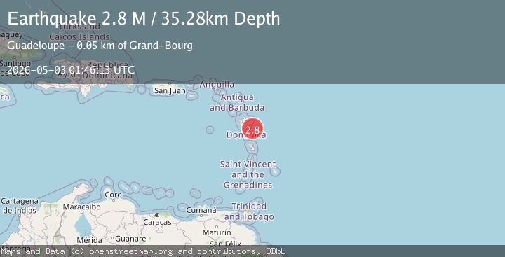 Map of Guadeloupe region, Leeward Islands