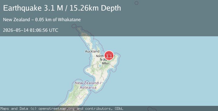 Map of off the east coast of the North Island of New Zealand