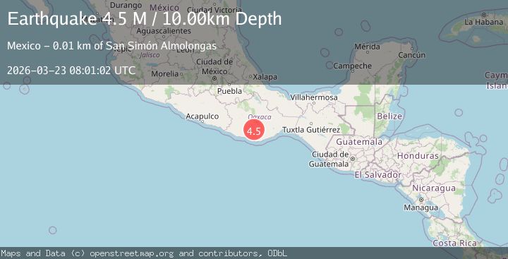 Map of Oaxaca, Mexico