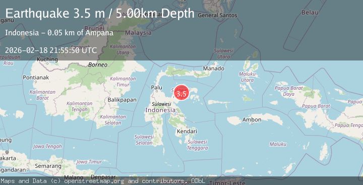 Map of Minahasa, Sulawesi, Indonesia