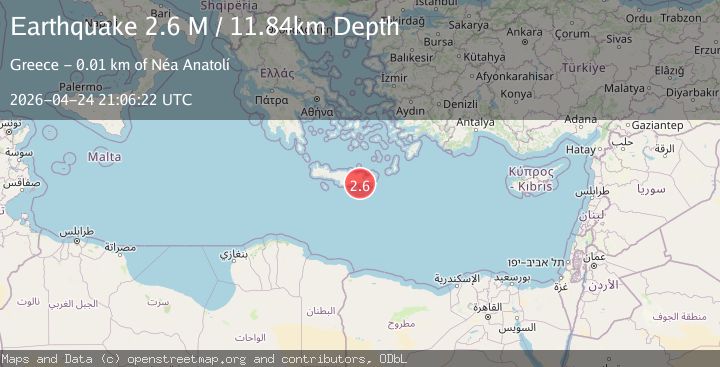 Map of Offshore Crete, Greece