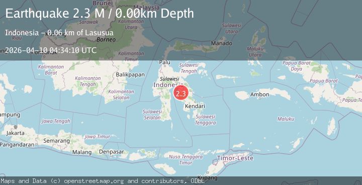 Map of Sulawesi, Indonesia