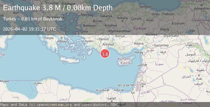 Map of Mediterranean Region, Turkey