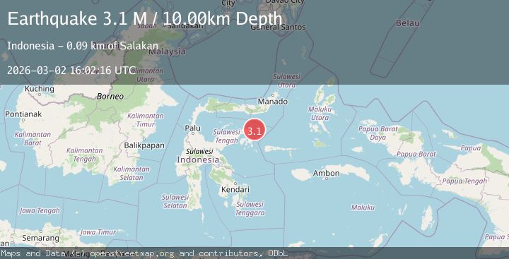 Map of Minahasa, Sulawesi, Indonesia