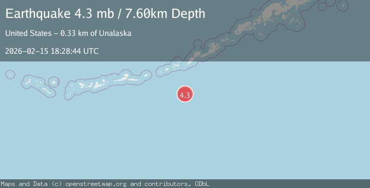 Map of Fox Islands, Aleutian Islands, Alaska