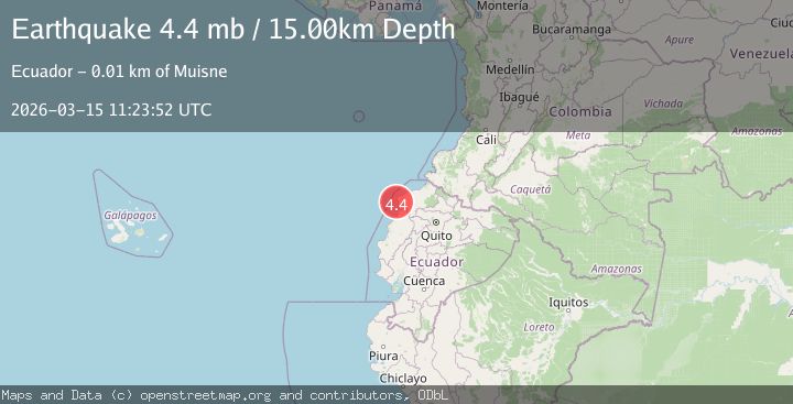Map of near the coast of Ecuador