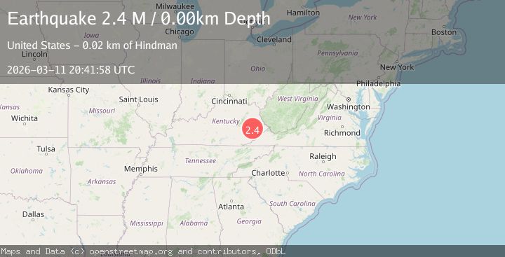 Map of eastern Kentucky