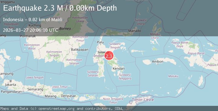 Map of Sulawesi, Indonesia
