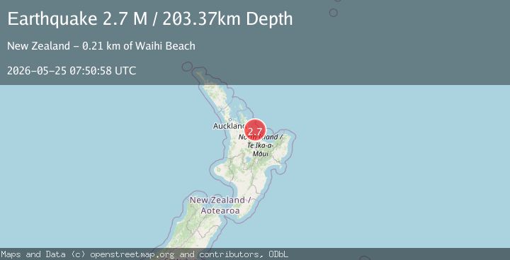 Map of North Island of New Zealand