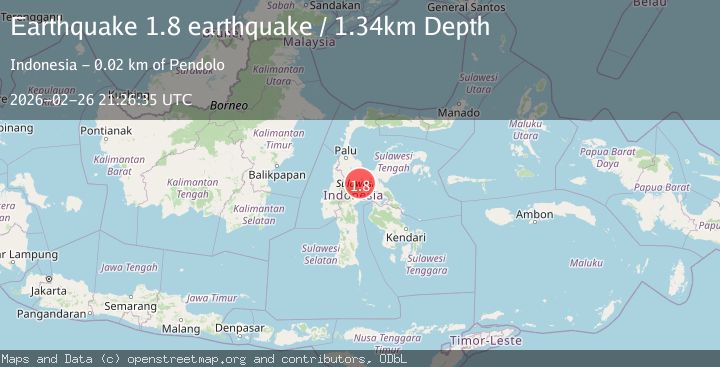 Map of Sulawesi, Indonesia